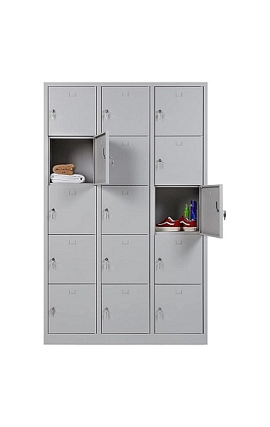Mades Schließfachschrank grau 15-türig, SDZ1077630gr