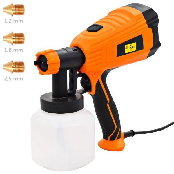 vidaXL Elektrische Farbspritzpistole mit 3 Düsengrößen 500 W 800 ml, 145287