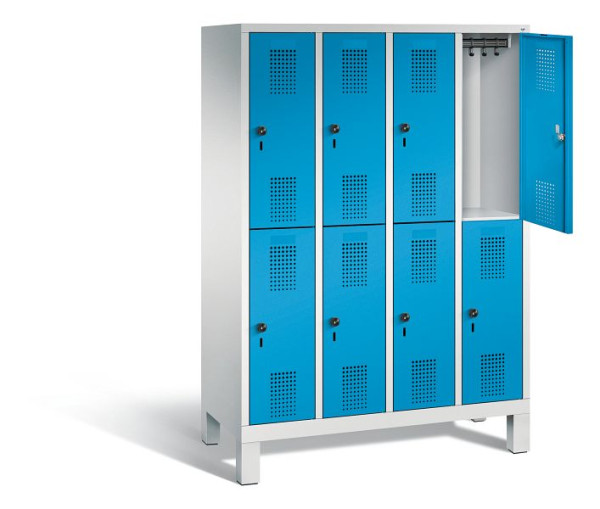 C+P Spind doppelstöckig Evolo, H1650xB1190xT500mm, Farbe: Lichtgrau / Lichtblau, 483106-40 S10042