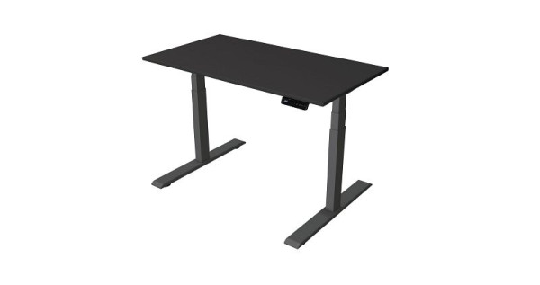 Kerkmann Sitz-/Stehtisch Home office B 1200 x T 650 mm, elektrisch höhenverstellbar von 630-1270 mm, anthrazit/anthrazit, (Montage), 10179513-1