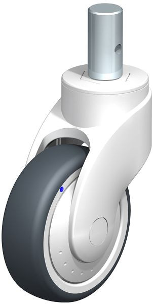 Blickle LWKX-TPA 101XK-FK-ZAX55 Kunststoff-Lenkrolle WAVE, rostfrei, mit Zapfen, Thermoplastisches Gummi-Elastomer, Grau, 744793