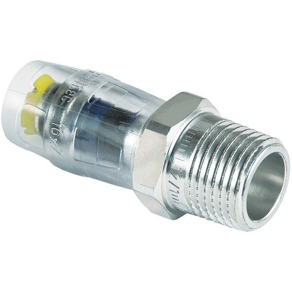 Multitubo Metall-Steckanschluss 20mmx1/2 AG, MS, mit G z Eindichten, verzinkt 60030, 148361