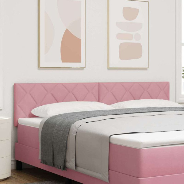 vidaXL LED Kopfteil mit LED -Streifenleuchten Rosa 180 cm Samt, 3338251