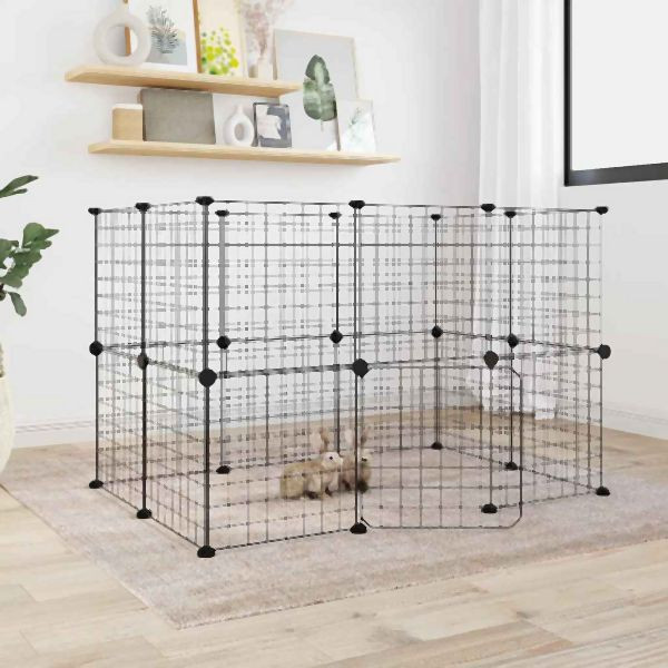 vidaXL 20-teilig Haustierkäfig mit Tür Schwarz 35x35 cm Stahl, 3114037