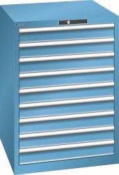 LISTA Schubladenschrank 36x36E (BxTxH) 717x725x1000mm AUTO Lock, Lichtblau, 9 Schubladen, Traglast Schubladen: 75 kg, 78.648.010.A