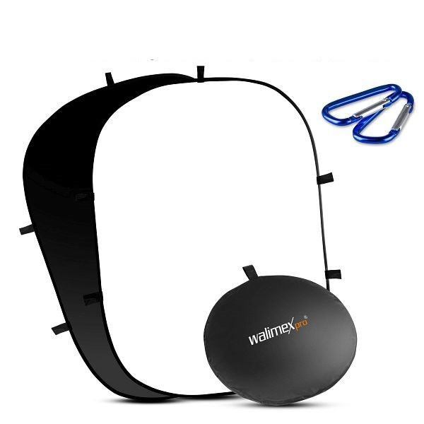 Walimex pro 2in1 Falthintergrund schwarz / weiß, 150 x 200 cm PES, 1023073