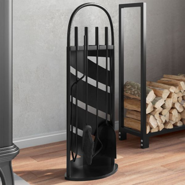 vidaXL 5-teilig Kaminwerkzeug-Set 23x15x66 cm Stahl, 156373