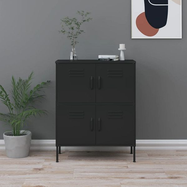 vidaXL Lagerschrank Schwarz 80x35x101,5 cm Stahl, 336142