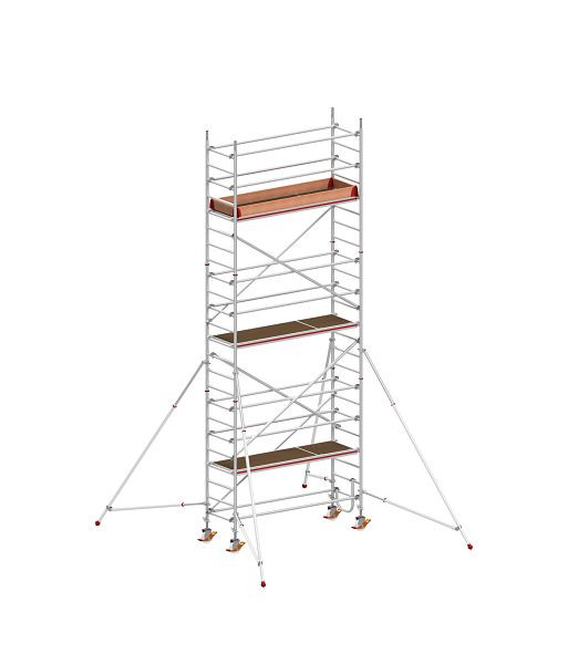 HYMER Fahrgerüst nach DIN EN 1004 mit Comfortaufbau, Rahmenteilbreite 0,80 m, Bühnenlänge 2,45 m, Reichhöhe 7,40 m, 877107