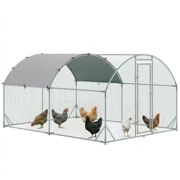 PawHut Gehege für Kleintiere, Outdoor-Freilaufgehege für Hühner, Kaninchen, Enten, stabile Konstruktion, Stahl und Oxford-Stoff, D51-321V01