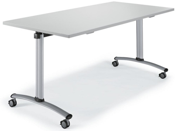 Deskin Klapptisch MODUL mit Rollen, Platte Dekor Lichtgrau, Gestell Hellgrau, B 1200 x T 800 x H 720 mm, 278840