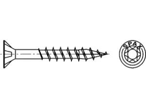 ART 88091 SPAX-S-Schrauben Stahl 4,5 x 30/17 -T20 WIROX, Senkkopf galvanisch verzinkt VE=K (200 Stück)