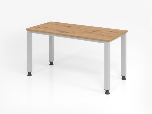 Hammerbacher Schreibtisch QS614, 140 x 67 cm, Platte: Asteiche, 25 mm dick, 2 mm ABS-Kante, Rechteckform, VQS614/R/S