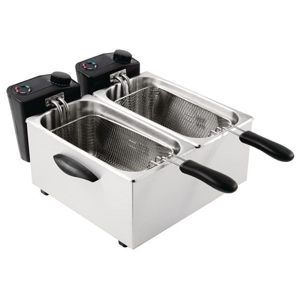 Caterlite Doppelfritteuse 2 x 3,5L, für leichte Nutzung, 2x 2 kW, 230 V, GG199