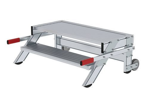 Krause Arbeitsplattform fahrbar, aus Aluminium, 2 Stufen, Stufenbreite 1000 mm, 274514