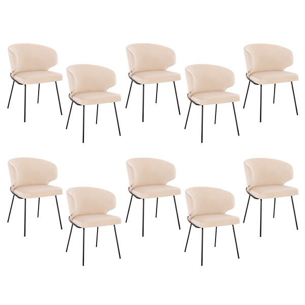 HOME DELUXE Esszimmerstuhl AMARA Samt Beige - Stückzahl: 10, 55994