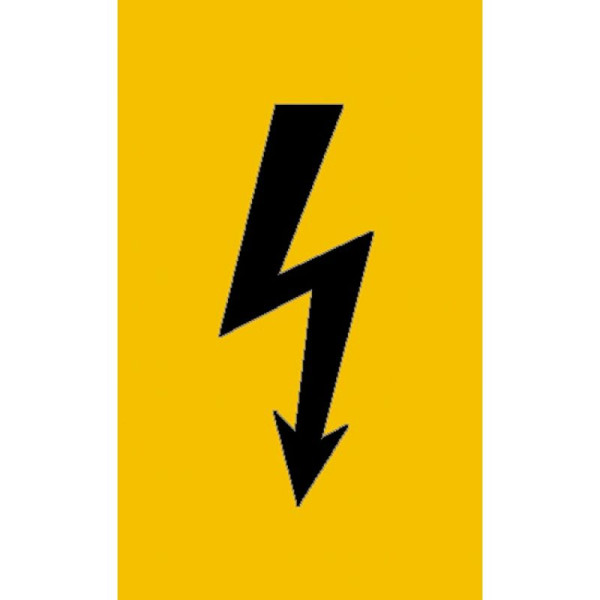 Stein HGS Elektrokennzeichnung/Warnschild Spannungszeichen (schwarzer Blitz), 37 x 74 mm / Folie, selbstklebend, 21.0586