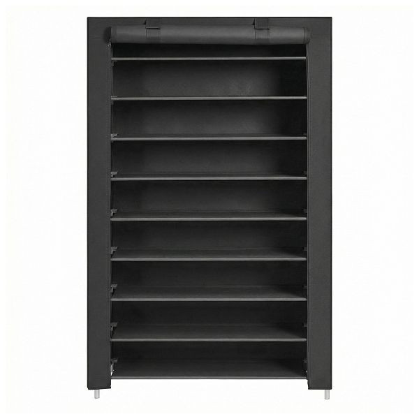 SONGMICS Schuhregal, Schwarz, Maße: L x B x H: 88 x 28 x 160 cm (34,6" x 11" x 63"), 88x28x160 cm, RXJ36H