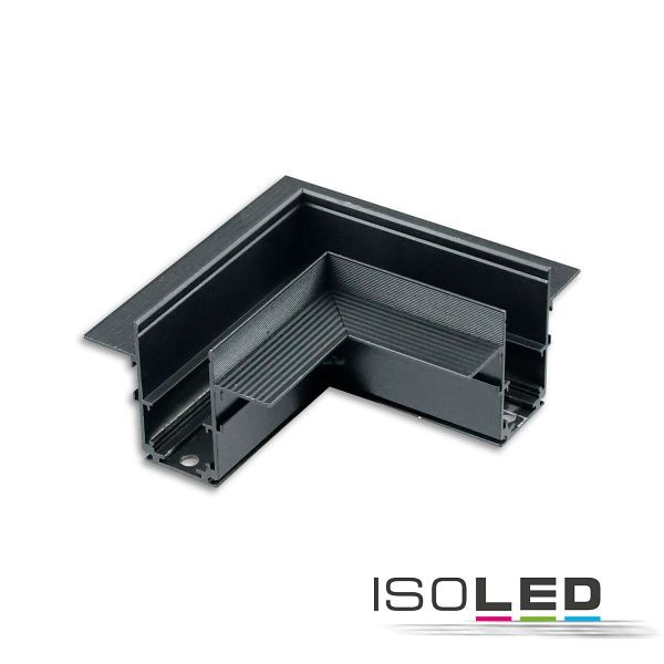 ISOLED Track48 Eckschiene 90° horizontal für Trockenbauschiene, schwarz, nicht stromführend, 116057