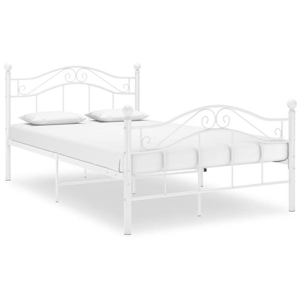 vidaXL Bett Weiß Metall 120x200 cm, 324995