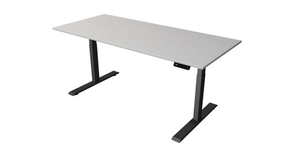 Kerkmann Steh-/Sitztisch B 1800 x T 800 mm, anthrazit, elektrisch höhenverstellbar von 630 - 1270 mm, lichtgrau/anthrazit, 10271611