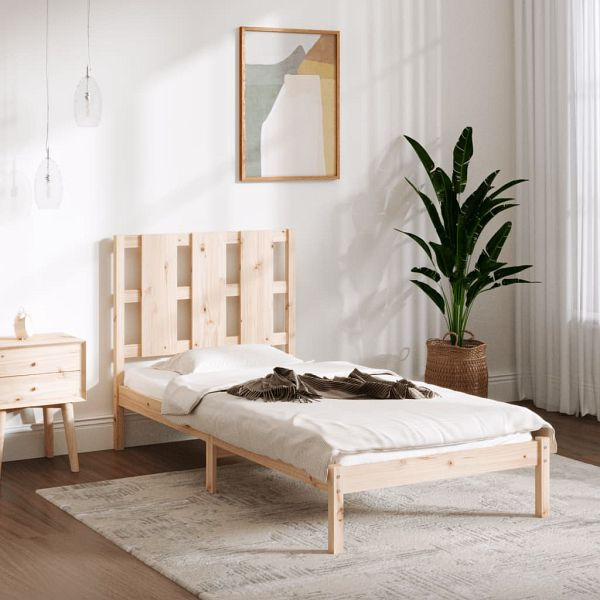 vidaXL Massivholzbett Kiefer 90x200 cm, Material des Bettgestells: Massives Kiefernholz (unbehandelt), 3105585