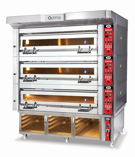 GMG Pizzaofen Optima - 128, 3 Backkammern, mit Gärschrank, PB 3M 128