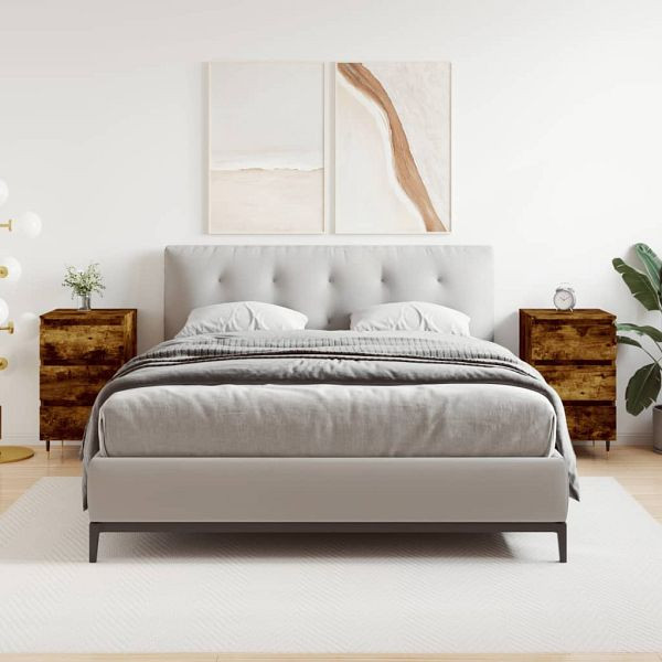 vidaXL Nachttische 2 Stück Räuchereiche 40x35x69 cm Holzwerkstoff, 826919