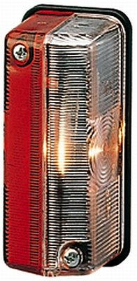 HELLA Umrissleuchte, Halogen, 24V, Anbau, ECE/ADR/GGVS, Lichtscheibenfarbe: glasklar/rot/weiß, links/oben/rechts/seitlicher Anbau, 2XS 005 020-002