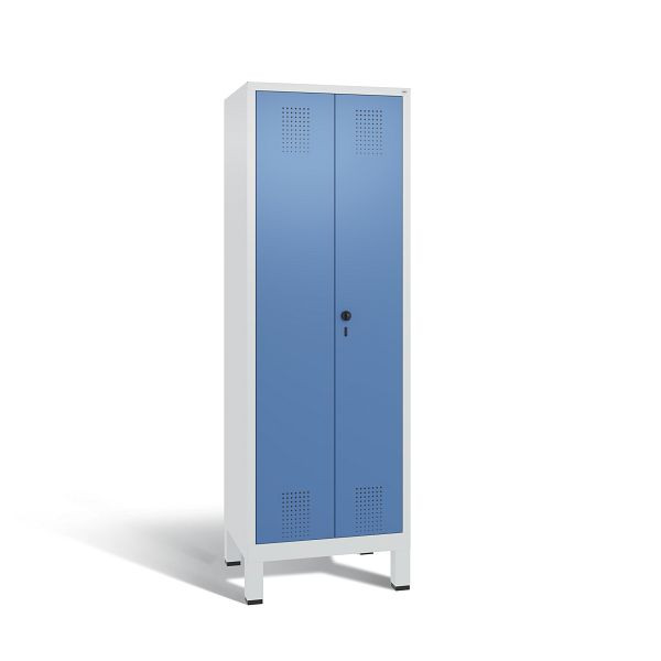 C+P Putzmittel-Spind Evolo, 2 Abteile, H1850xB610xT500 mm, Grau/Fernblau, 48110-00 S10165