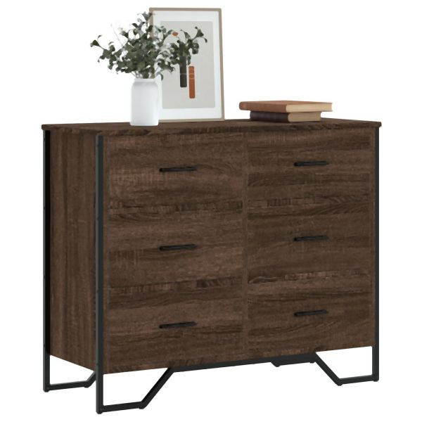 vidaXL Kommode Braun Eichen-Optik 91x35,5x74,5 cm Holzwerkstoff, 3295306
