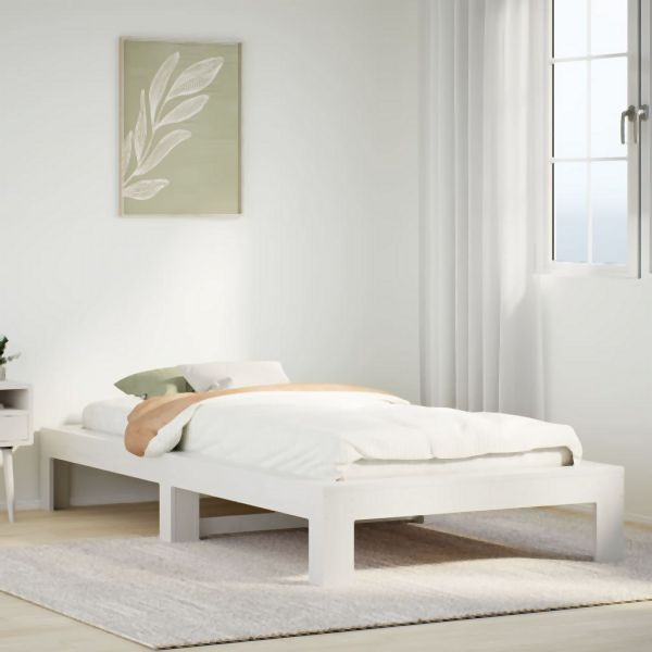 vidaXL Massivholzbett ohne Matratze Weiß 75x190 cm Kiefernholz, 855341
