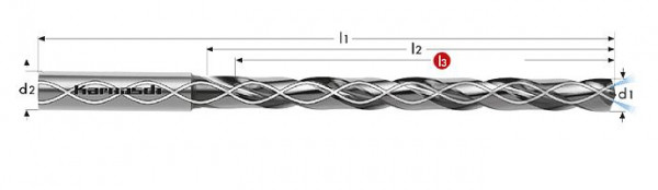 Karnasch VHM-Hochleistungsbohrer mit IK d= 6,0 / L3= 70 HAK DVC-X2, 2204060600070