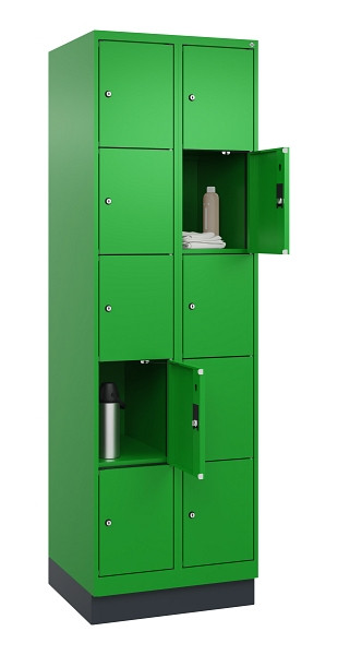 C+P Schließfachschrank Evolo PLUS, mit Sockel, 10 Fächer, 1950x600x500mm, 6037/6, 049020-205 S10026