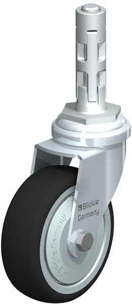 Blickle LRA-PATH 75K-FK-E01 Apparate-Lenkrolle mit Expander, Thermoplastisches Polyurethan, Grau, 848658