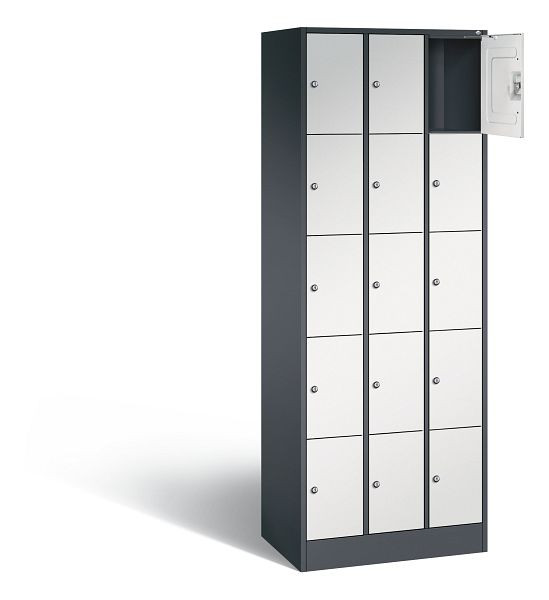 C+P Schließfachschrank Serie 8070, H1950xB680xT480mm, Farbe: Schwarzgrau / Lichtgrau, 80700-30 S10106