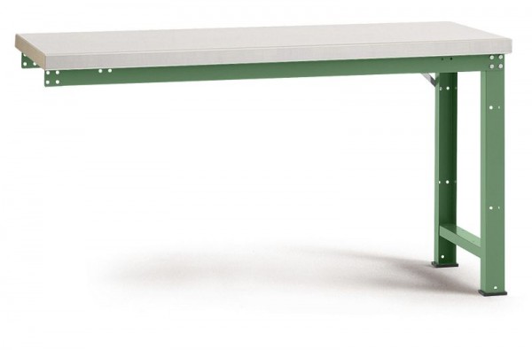 Manuflex Anbauwerkbank PROFI Standard mit Blechbelagplatte, BxTxH = 1250 x 700 x 840 mm, Resedagrün, WP4006.6011