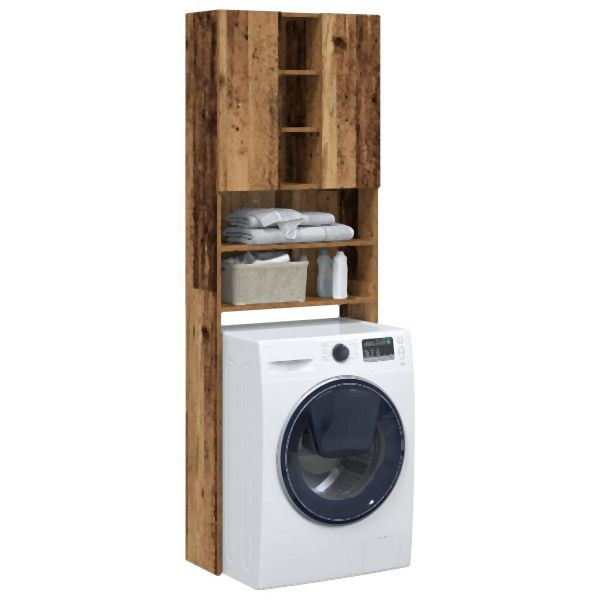 vidaXL Waschmaschinenschrank Altholz-Optik 64x25,5x190 cm, 856649