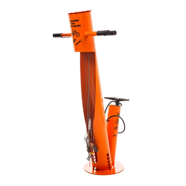 Stein HGS Fahrrad-Servicestation Modell BM2021, RAL 2008 - Hellrotorange, ohne Modul, 63679.0001