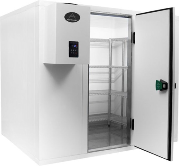 A&S Polarny Tiefkühlzelle Wandstärke 120mm, 2100 x 2100 x 2200 mm, inkl. Kühlaggregat und Regal, TKZ2121-220 + TA-23 + TKR2121