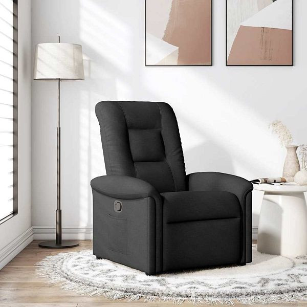 vidaXL Relaxsessel Schwarz Stoff, manuelle Liegefunktion, 4015618