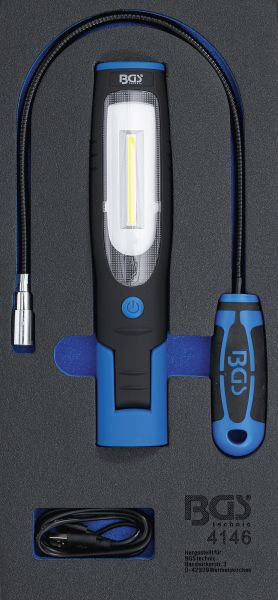 BGS Werkstattwageneinlage 1/3: Handlampe und Magnetheberlampe, 3-teilig, 4146