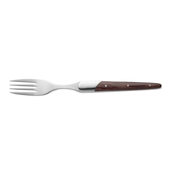 WAS Steakgabel Set CARLOS, mit rotem Pakkaholzgriff, 22,5 cm, Klingenstahl 420, Holz, VE: 6 Stück, 6430001