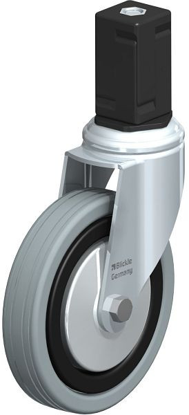 Blickle LKRA-VPA 125K-11-FA-EV17 Apparate-Lenkrolle mit Expander, Vollgummi, Grau, 848307