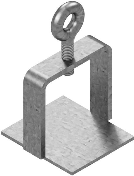 Schake Schilderklemme, verzinkt, ohne Ösen / Haken, für 60 x 60 mm / Ø 60 mm Schaftrohr, 31316