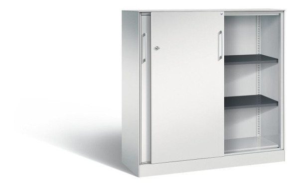 C+P Schiebetürenschrank Asisto, H1310xB1200xT435mm, Farbe: Lichtgrau, Bügelgriff, 3 OH, 142031-000 S10140