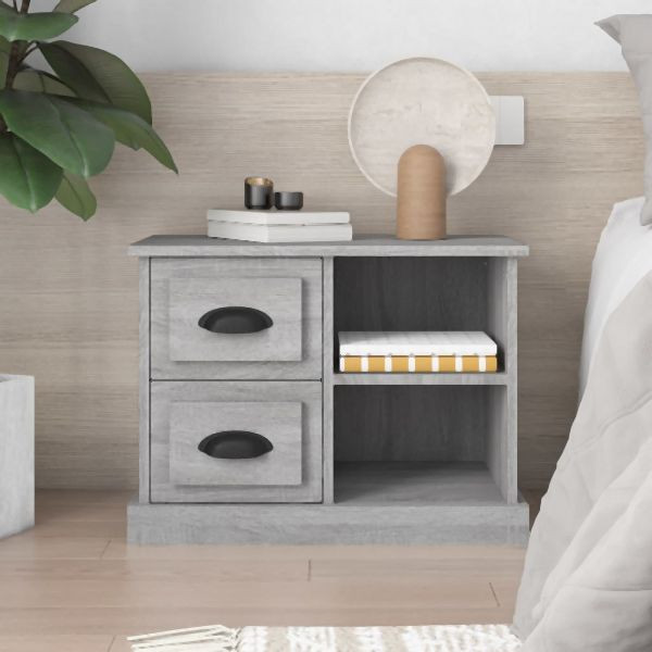 vidaXL Nachttisch Grau Sonoma 60x35,5x45 cm Abmessung, 816374