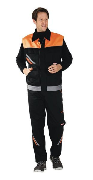Planam Visline Weste, schwarz/orange/zink, Größe XL, 2461056