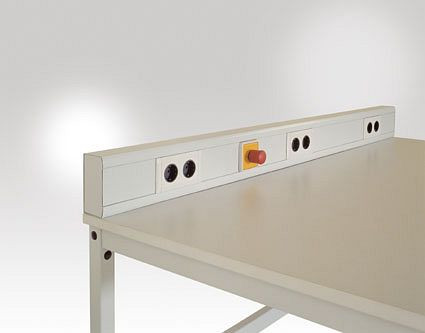 Manuflex ESD-Komplett-Energiekanal mit 2 x 2-fach Steckdose, BxTxH = 1000 x 67 x 130 mm, LZ3521.7035