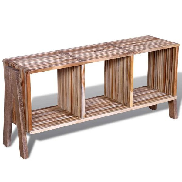 vidaXL TV-Schrank mit 3 Fächern Stapelbar Altholz Teak, 241718